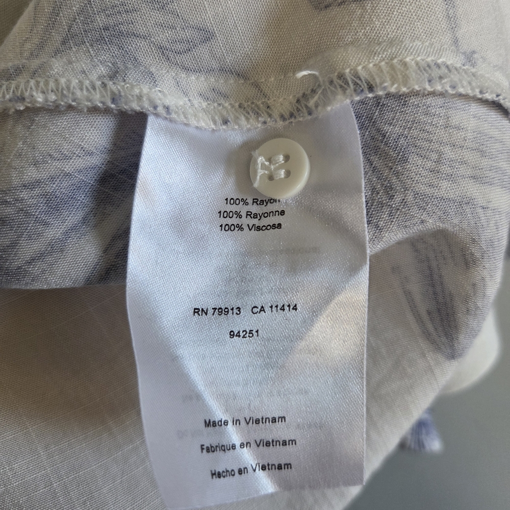 Motherhood Maternity Floral Blouse White Blue Orange Kimono Sleeve V-Neck Size M - Picture 6 of 7